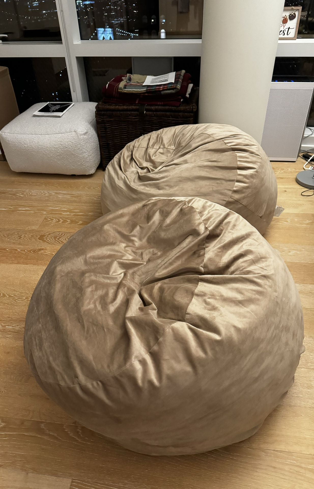 Bean Bag Chairs 3Ft Beige color (2 pieces)