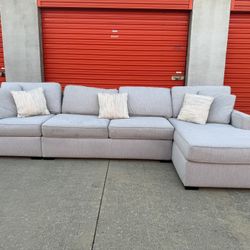 🇺🇸🔥🇲🇽FLASH SALE!+🚚FREE DELIVERY! - MODERN FAMILY SIZE LIGHT GRAY GREY SECTIONAL SOFA