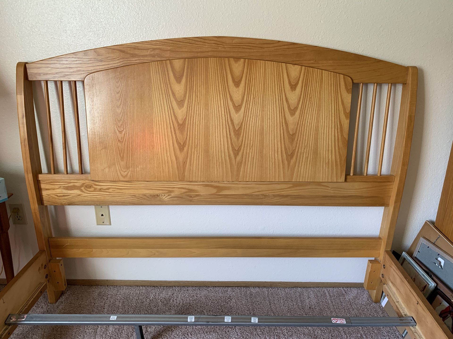 Queen size oak bed frame