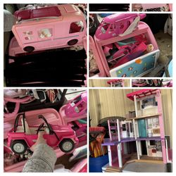 Barbie Dolls With Accessories And House