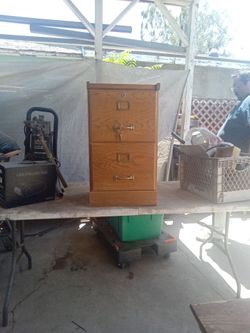 Wood file cabanet Two Drawers With keys