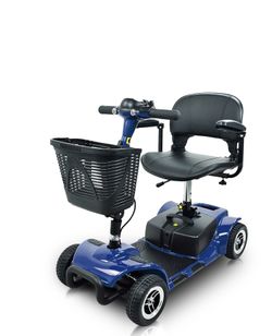 4 Wheel Mobility Scooter Folding Drive Device, Loading Capacity 220 lbs (Blue)