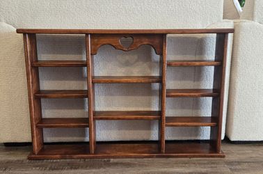 Vintage Large Wood Heart Cutout Trinket Shelf