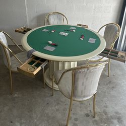 Art Deco Poker Table And Chairs