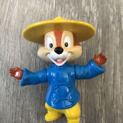 Vintage Disney Epcot Center Chip Chipmunk China PVC Movable Mini Figurine Hat $11