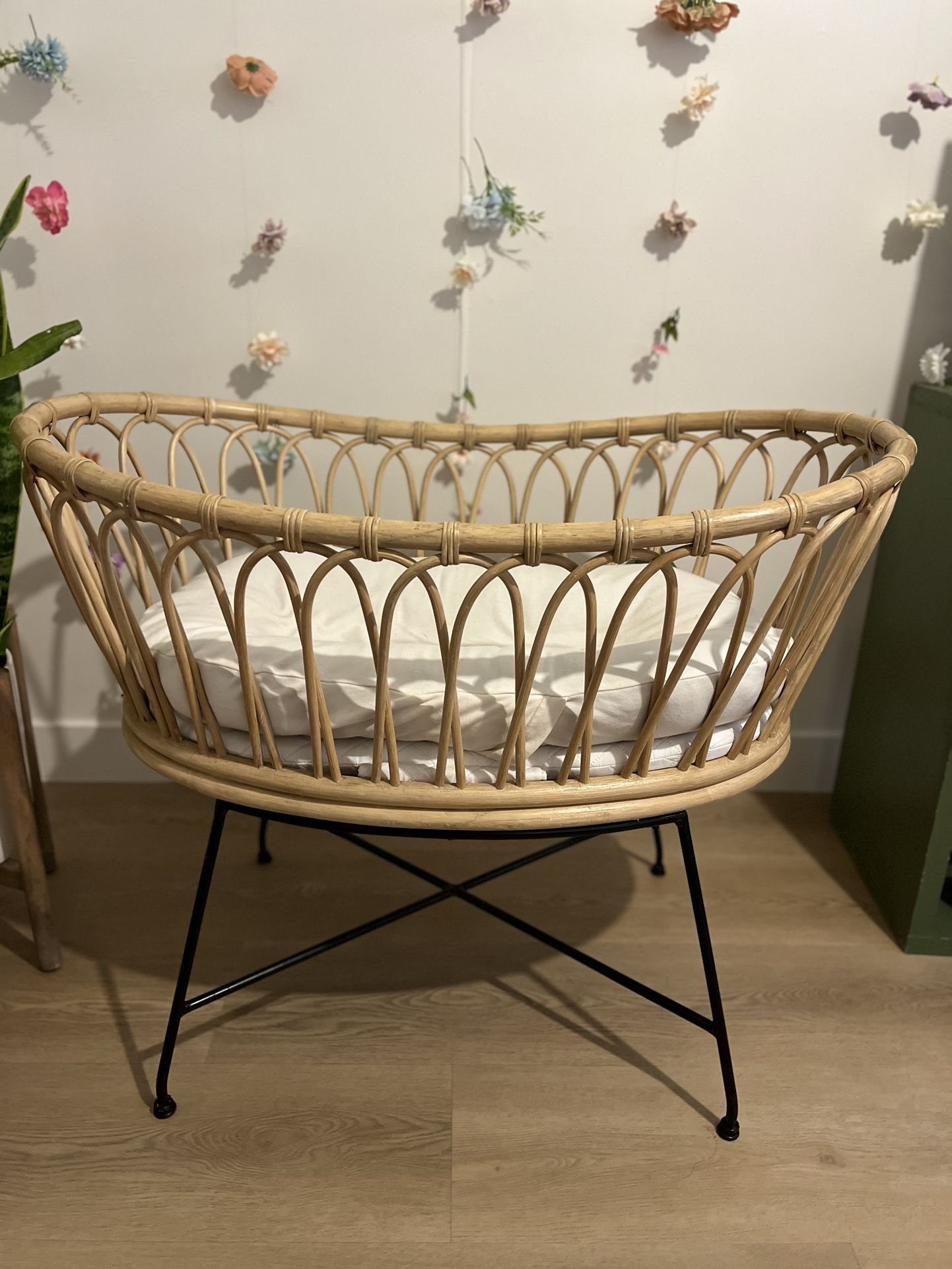 Crate And Barrel Rattan Baby Bassinet