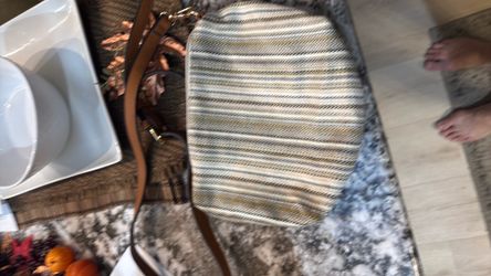 Fossil Striped Fabric Crossbody Bag