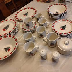 Folk Craft Holiday Stoneware Set Of 6 Servings