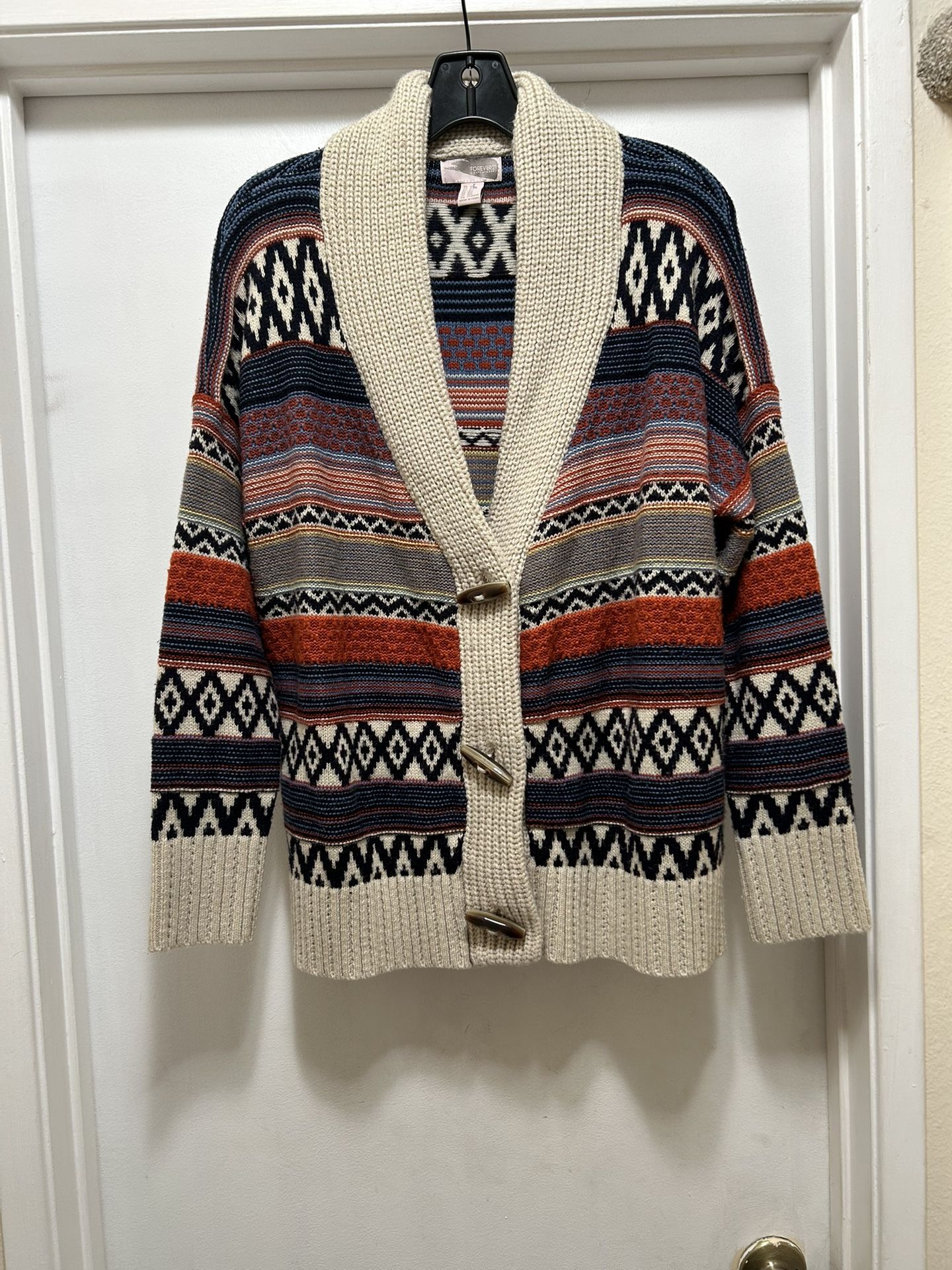 Aztec Pattern Cardigan Sweater