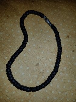Wood bead anklet