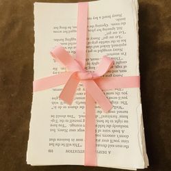 40 - 8” By 5” Ripped Out White Book Pages 