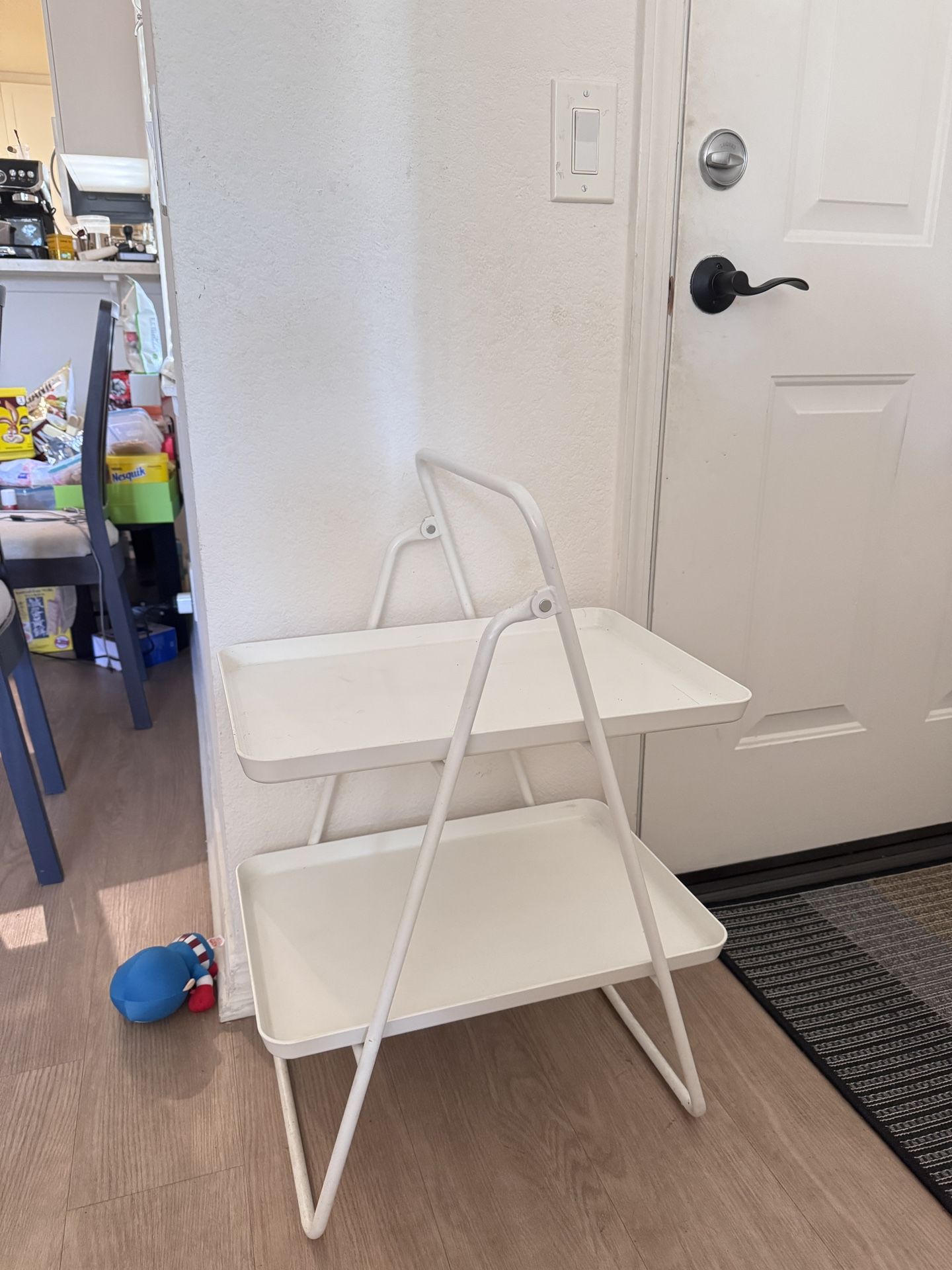 【For Sale】White 2-Tier Storage Tray Rack – Like New