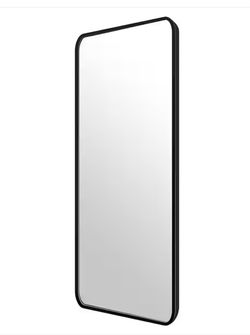 Rectangular Framed Black Mirror Mounted Wall Mirror For Bathroom And Living Room 
