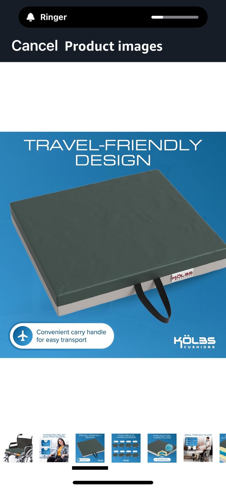 Kölbs Gel Extreme Wheelchair Cushions Seat Cushion, Coccyx, Sciatica & Tailbone Pain Relief Seating Pad Ideal for Office, Kitchen Wheelchairs and Auto