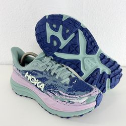 Hoka One One Stinson 7 Running Shoes Womens 9B Pink Green Sneakers New No Box