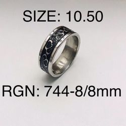 Stainless Steel Ring Band For Men & Women: Size-10.50/RGN-744-8