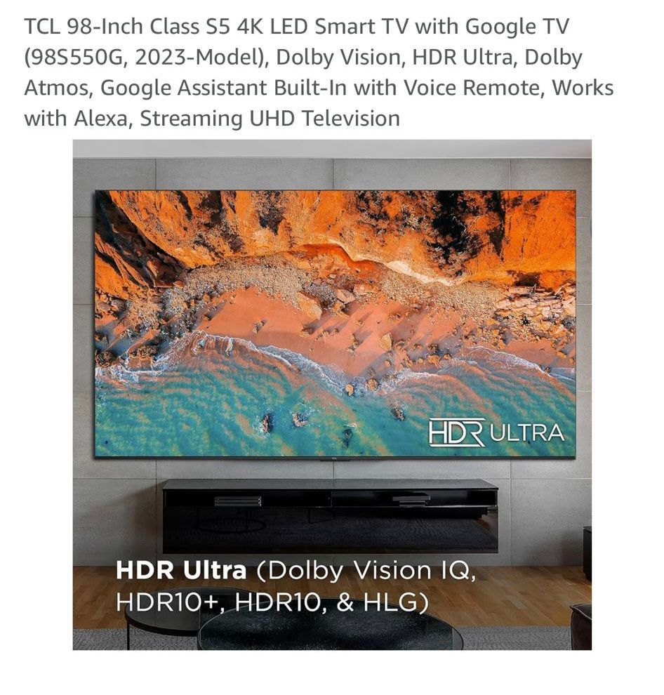 🛑 BRAND NEW TCL 98” 4K LED SMART TV – $1,900 (Orig. $2,873) – PICKUP IN BRICKELL 🛑