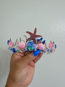 Mermaid Crown Tiara with Shells and Starfish