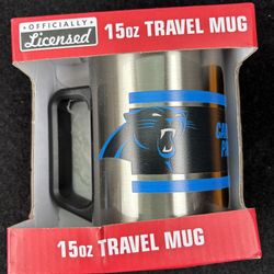 Carolina Panthers 15oz Stainless Steel NFL Travel Mug NEW