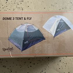 NorEast Outdoors 3 Season 3 Person Dome Tent and Fly - New
