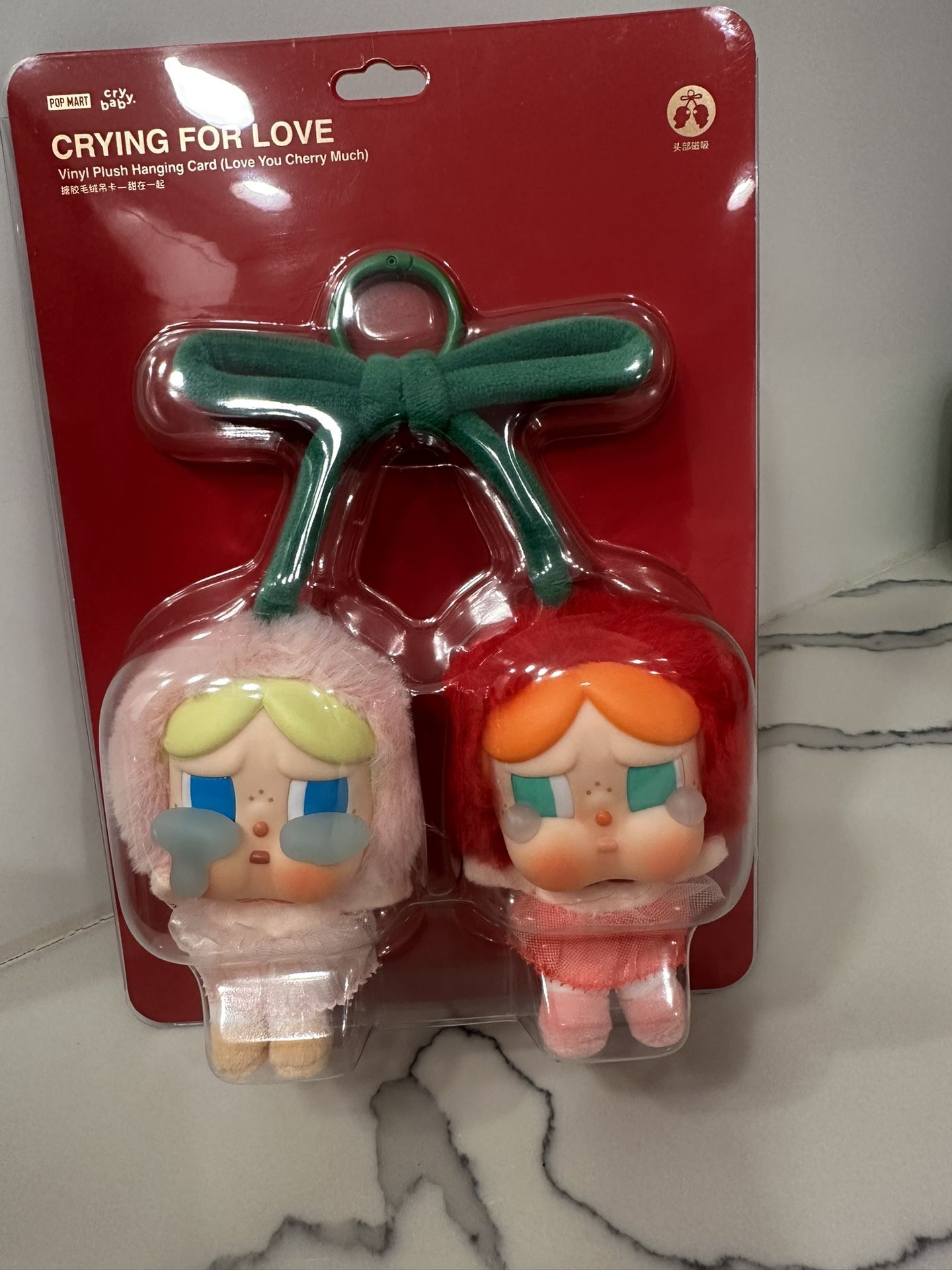 Pop Mart CryBaby Crying For Love Vinyl Plush Magnet Pendants - Love you Cherry Much