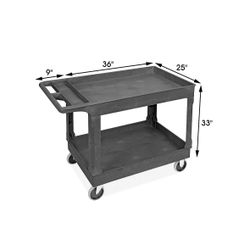 Uline Utility Cart - Standard, 45 × 25 × 33" Black