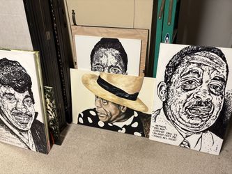 Paintings of old jazz musicians