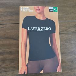 Layer Zero Women's XL Seamless Nylon T-Shirt 2-Pack Black & White B0488 NWT