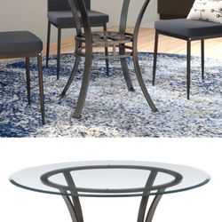 Round Glass Top metal Base Table