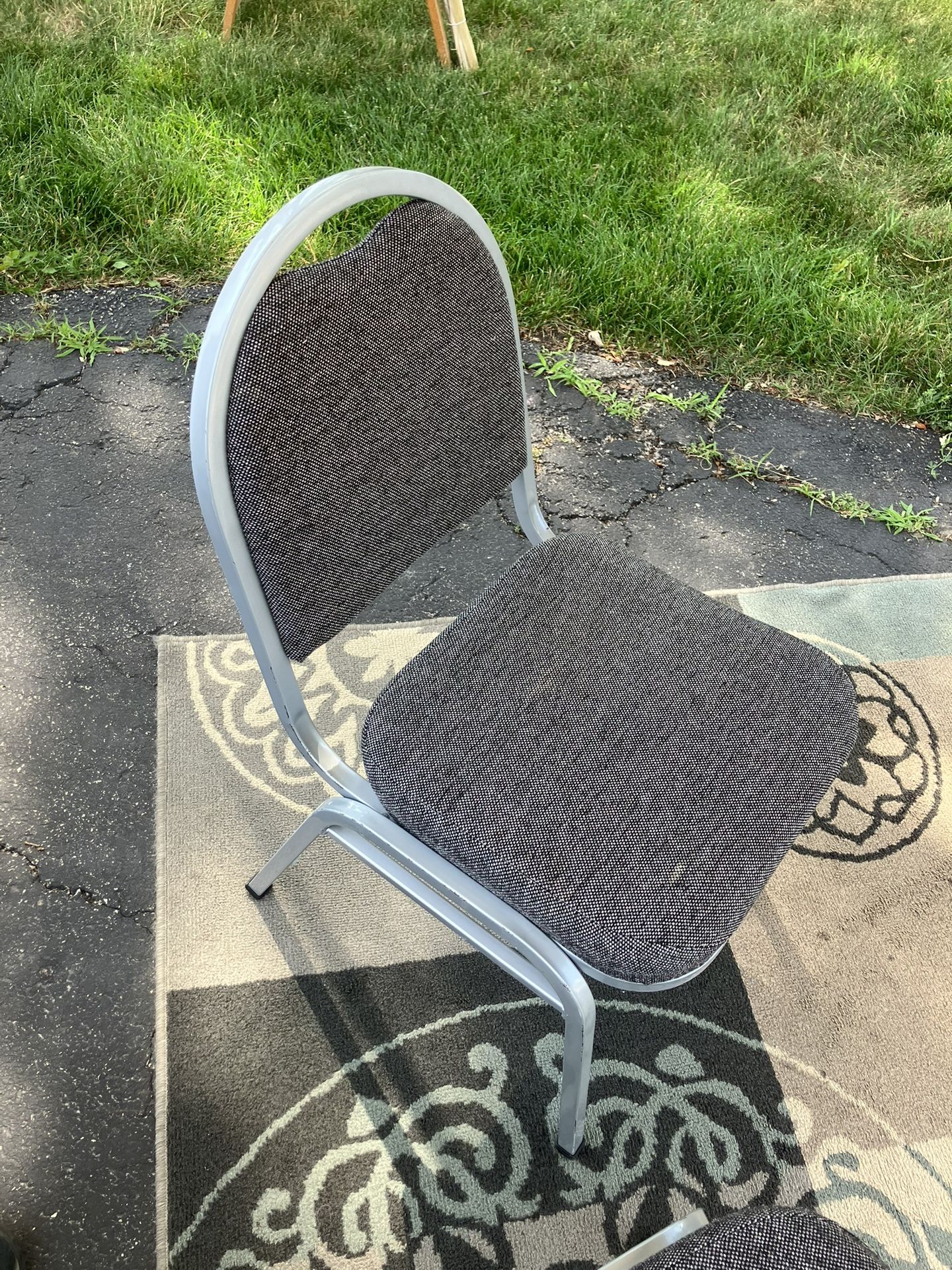 2 Stackable Metal Padded Chairs