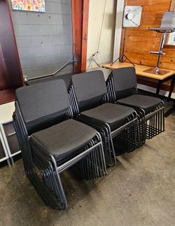 Black Stackable Office Waiting Chairs