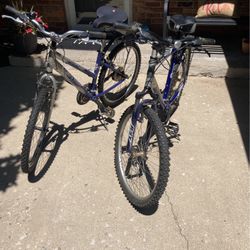 His N Hers Trek Mountain Bikes