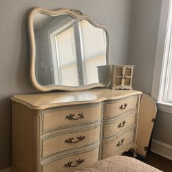 Antique Dresser And Mirror Set