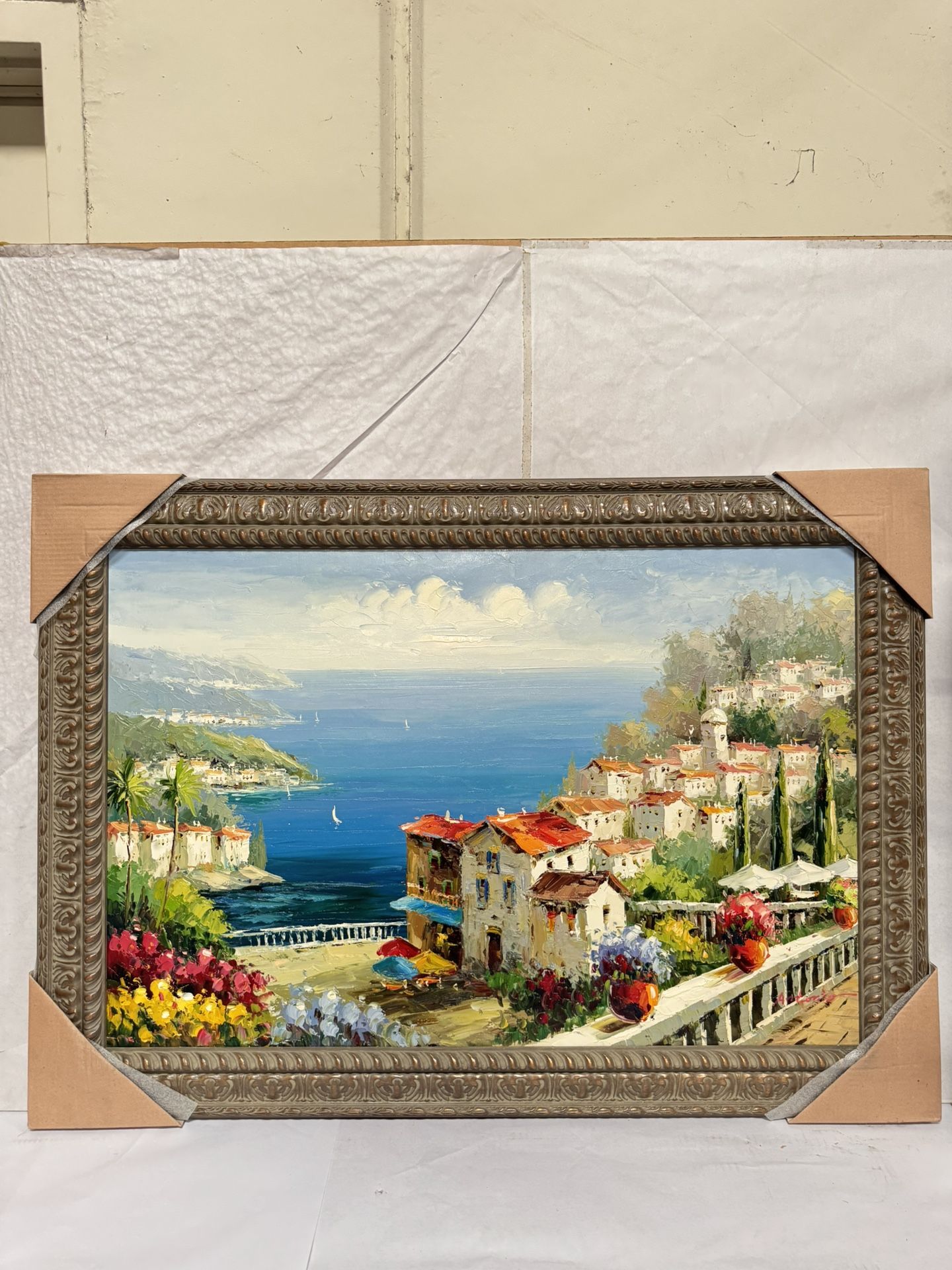 Hand-Painted Oil Painting Wooden Frame 43” x 31”