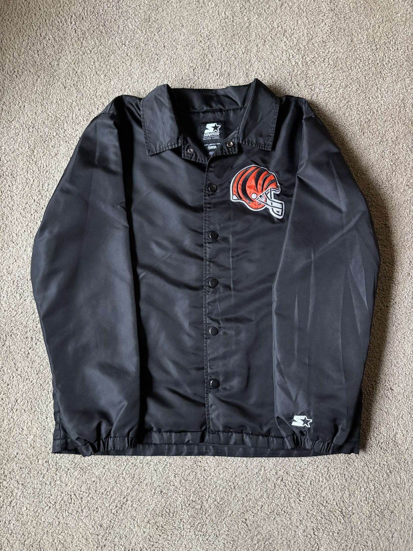 Cincinnati Bengals Starter Black Nylon Homage Vintage Style Coaches Jacket