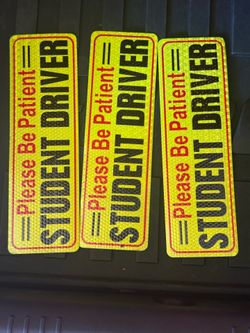 Yellow & Red Student Driver Car Decals Magnetic