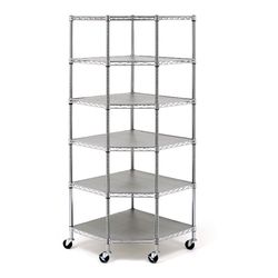 Seville Classics NSF Heavy-Duty Steel 6 Level Corner Shelf, 28" L x 28" W x 75.5" H Brand New In Box 