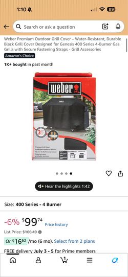 Weber grill cover series 300