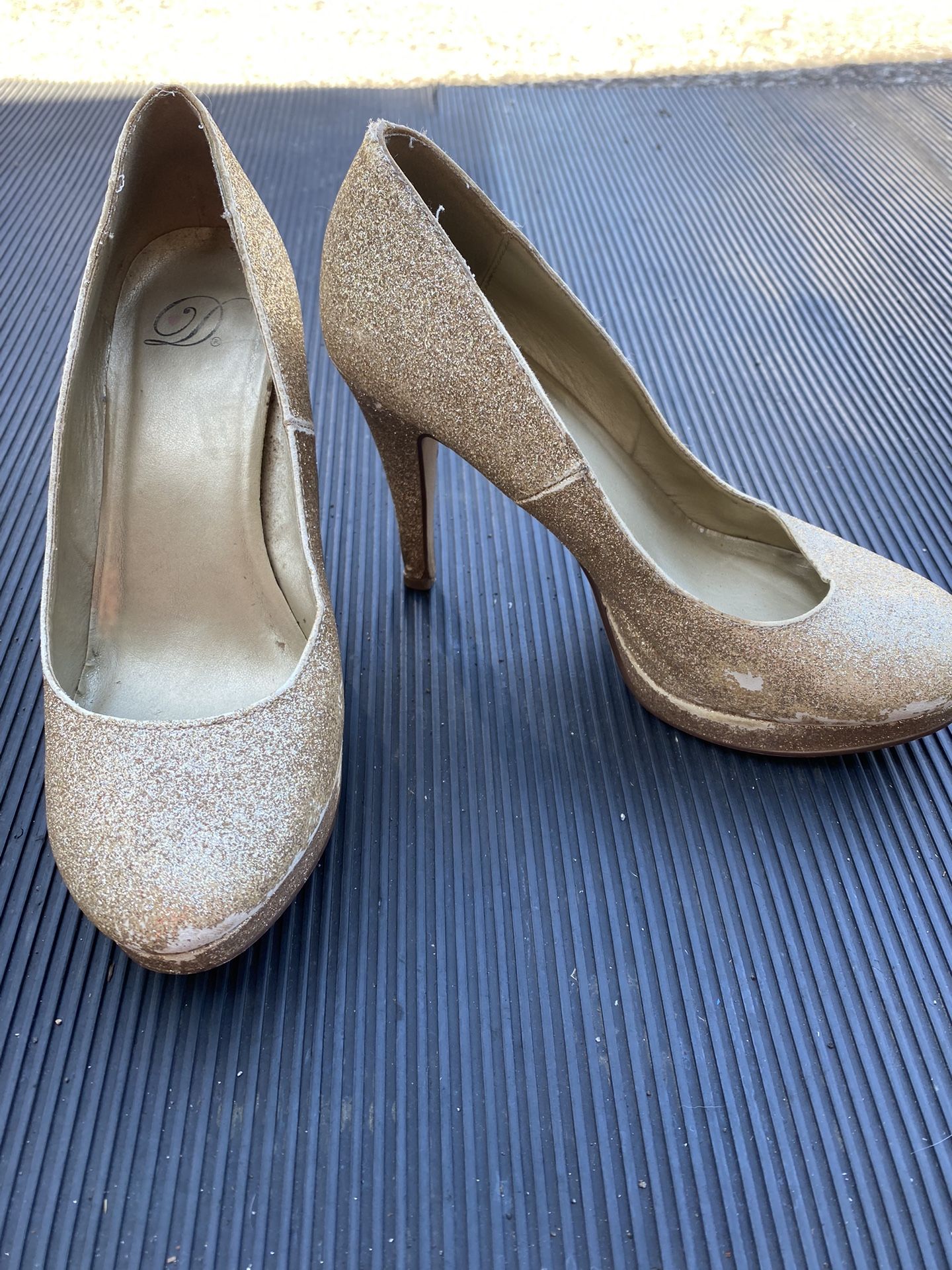 Gold Sparkle Heels