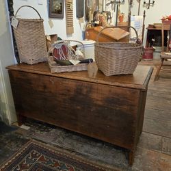 Antique Blanket Chest With Original Hinges