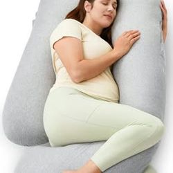 Momcozy U Shaped Pregnancy Pillows with Cotton Removable Cover