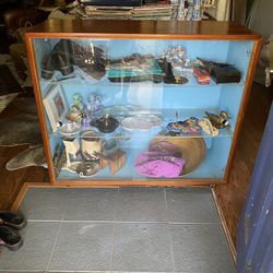 Homemade Cabinet On Casters With Plexiglass Shelves & Slide Doors