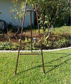 Vintage Easel Mahogany & Brass