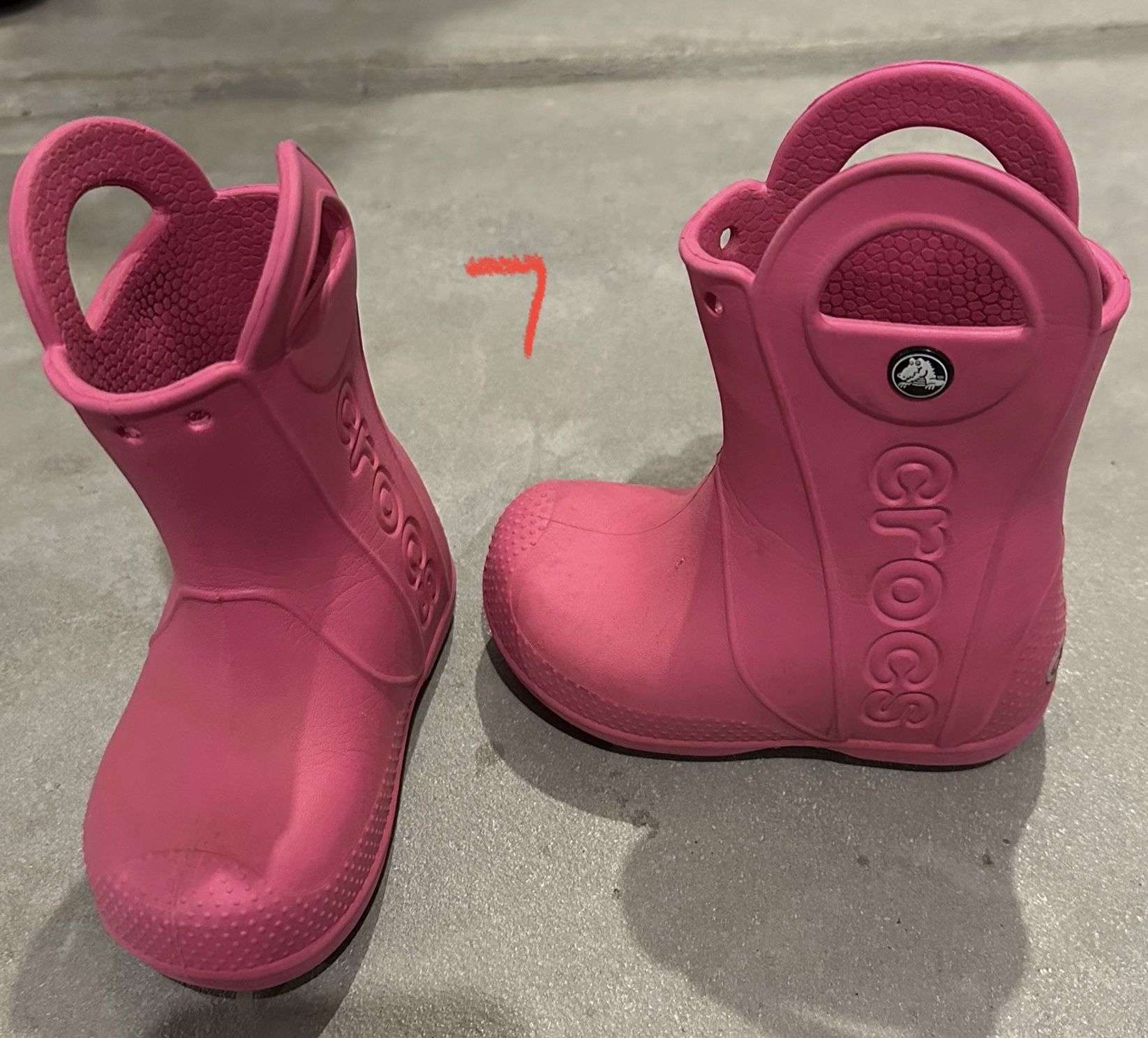 Pink Crocs Kids Boots size 7