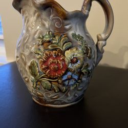Floral Vintage Ceramic Pitcher