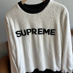 Supreme Long Sleeve White Sweater 