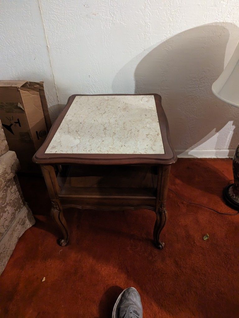 Antique Marble End Table