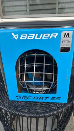 For Sale: Bauer RE-AKT 55 Hockey Helmet Combo – Size Medium (M) – Black