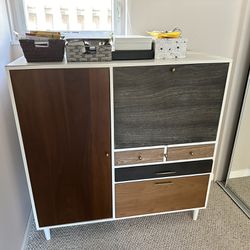 West Elm Writing Desk And Storage Cabinet 