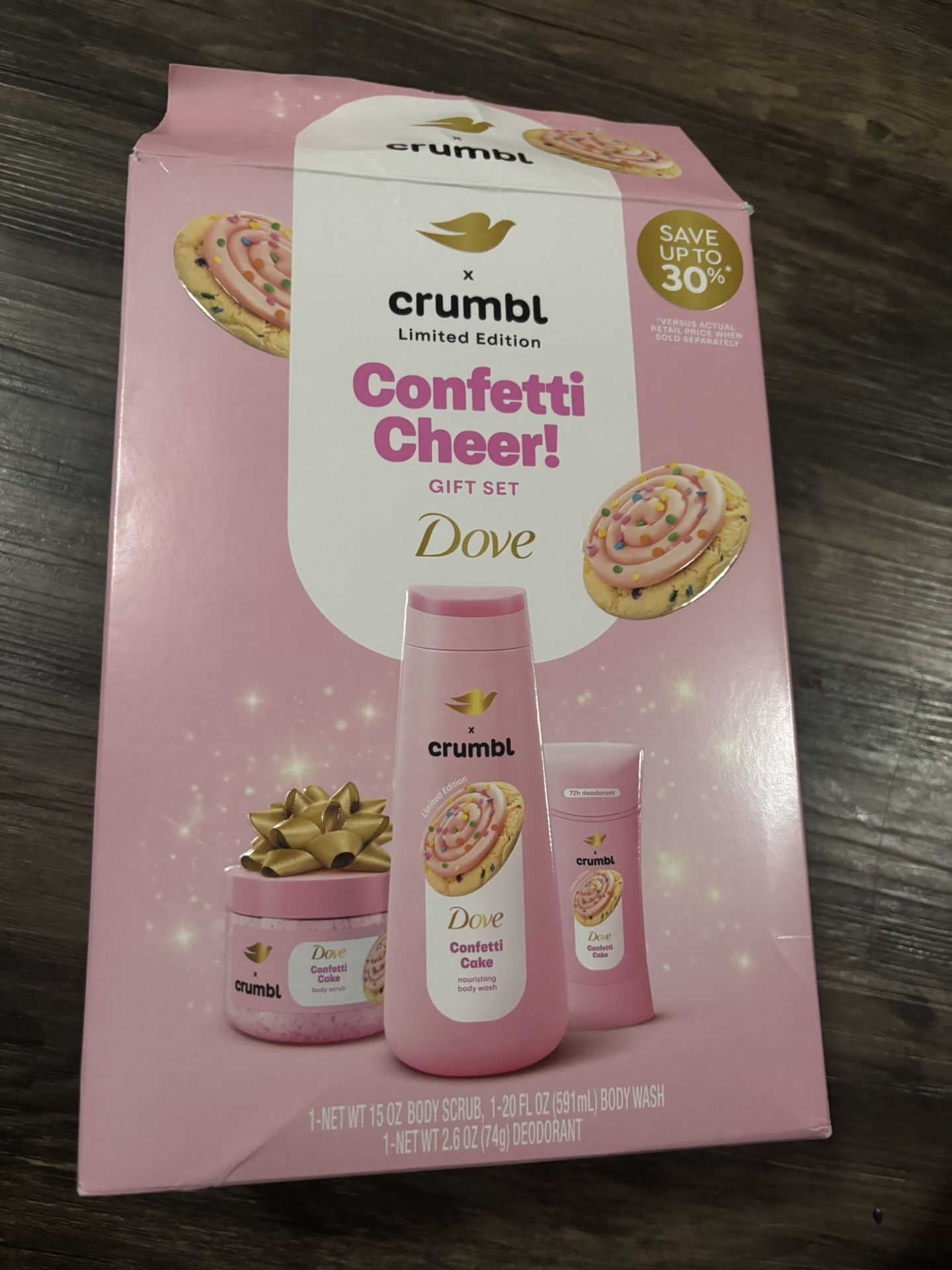 RARE Limited Edition Crumbl x Dove “Confetti Cheer” Gift Set 💖🍪